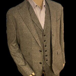 Glen Plaid 3 Piece Suit- Prince of Wales Style/ Brooks Brothers/ Regent Fit Wais